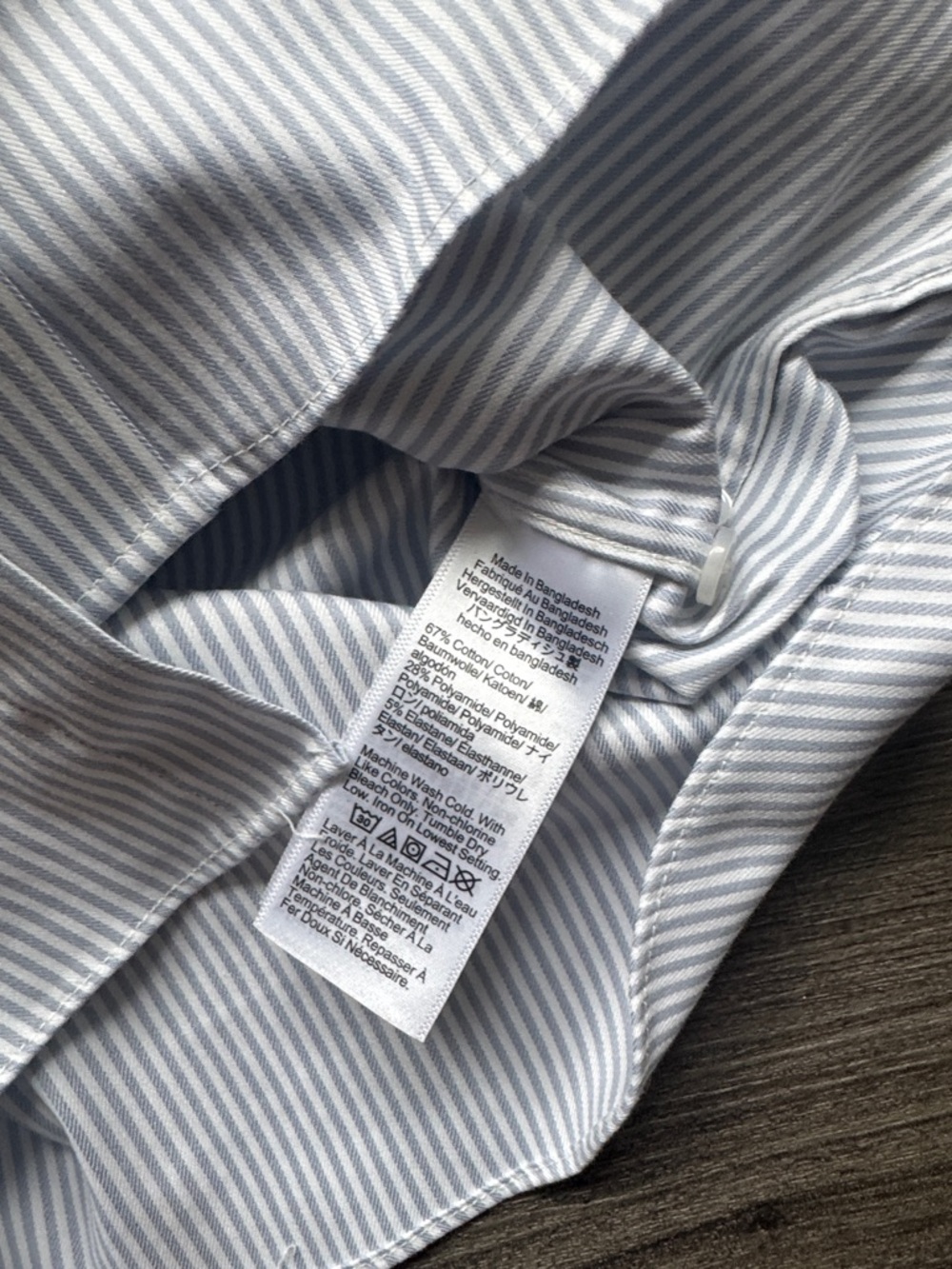 J. Crew Men's Slim Bowery Stretch Stripe Dress Shirt in White and Light Blue - Picture 5 of 8
